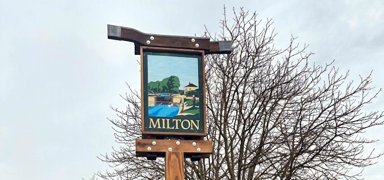 Milton village sign refurbished